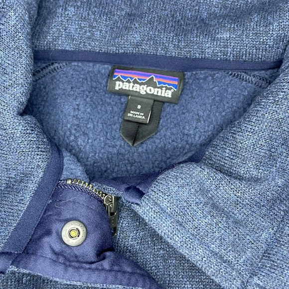 Patagonia Women's Small Better Sweater Long Coat Jacket Fleece Blue Zip Button - Picture 6 of 16